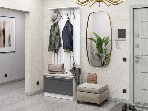 Готовая прихожая Стиль-01 Stormy Silkwood Белый