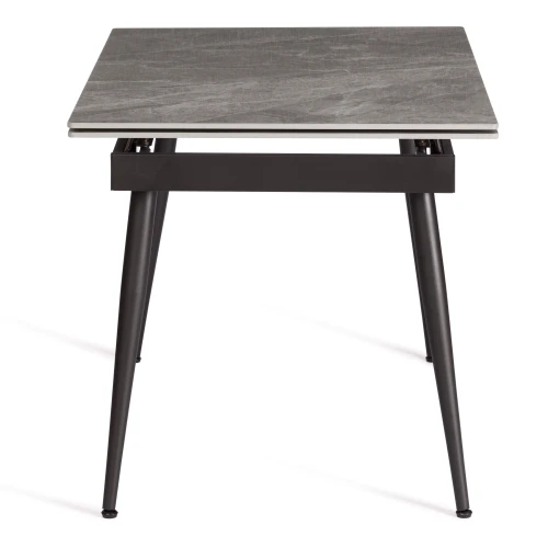 Стол обеденный Lord Grey/Лорд Грей столешница керамика (глянцевая) / опоры металл, серый/чёрный, (120+30+30)x80x75(+1) см