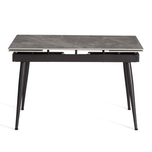 Стол обеденный Lord Grey/Лорд Грей столешница керамика (глянцевая) / опоры металл, серый/чёрный, (120+30+30)x80x75(+1) см