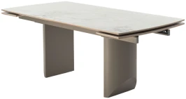 Стол ПУАНТО 200 цвет КРЕМ (BRECHA CREMA ELEGANCE), керамика / Латте каркас