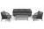"Верона" лаунж-зона 5-местная плетеная из роупа (веревки), каркас алюминиевый темно-серый, роуп темно-серый