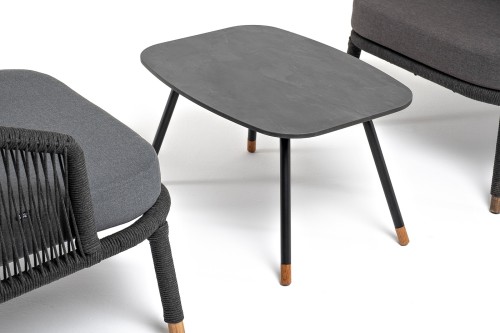 "Верона" лаунж-зона 5-местная плетеная из роупа (веревки), каркас алюминиевый темно-серый, роуп темно-серый