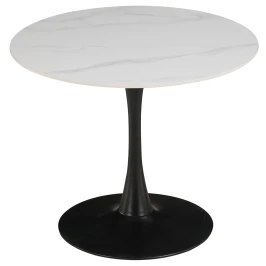 SQT-1K Стол обеденный керамический, серый D90, основание металл черный D60