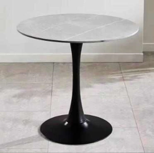 SQT-1K Стол обеденный керамический, серый D90, основание металл черный D60