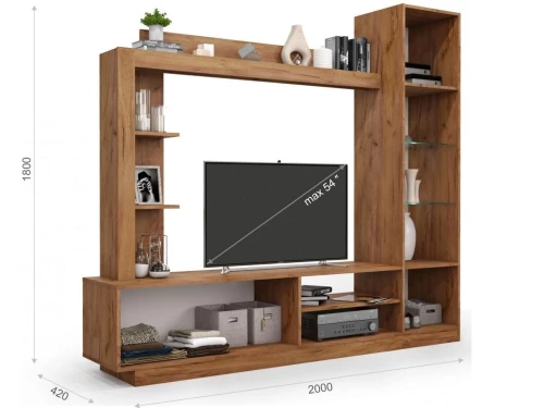 Стенка «Флекс», Дуб Крафт золотой/белый