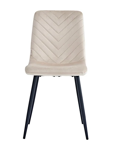 DC212 Стул мягкий, БЕЖЕВЫЙ#G62-03 велюр, каркас металл черный КРУГЛЫЙ