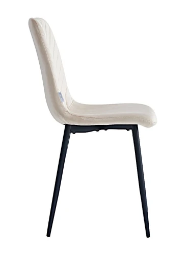 DC212 Стул мягкий, БЕЖЕВЫЙ#G62-03 велюр, каркас металл черный КРУГЛЫЙ