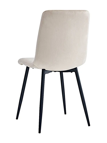 DC212 Стул мягкий, БЕЖЕВЫЙ#G62-03 велюр, каркас металл черный КРУГЛЫЙ