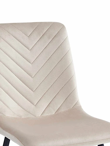 DC212 Стул мягкий, БЕЖЕВЫЙ#G62-03 велюр, каркас металл черный КРУГЛЫЙ