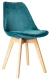 GH608/DC608 Стул пластиковый мягкий, АКВАМАРИН#62-45 велюр, каркас бук