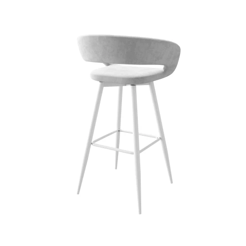 Стул полубарный Барни Р 700, b20 SILVER LUX/БЕЛЫЙ