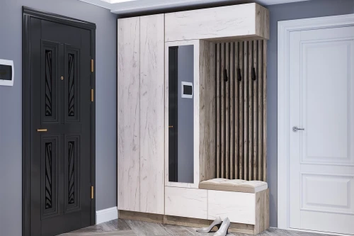 Мини-прихожая Руэлла, Дуб крафт серый, Дуб крафт белый