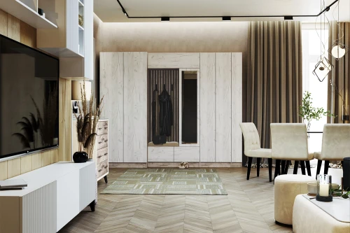 Мини-прихожая Руэлла, Дуб крафт серый, Дуб крафт белый