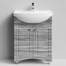 Тумба Адам 65 напольный, Лиственница структурная контрастно-серая ПВХ 64202 Vodok с раковиной в комплекте