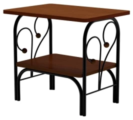 Прикроватная тумба МК-7, ММД 202, Черный/Орех