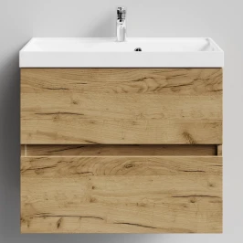 Тумба Бест 70  подвесной, Дуб Тортуга ПВХ 2357-43 Vodok с раковиной в комплекте