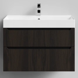 Тумба Бонум 1, 85 подвесной, Дуб цвет 20 Vodok с раковиной в комплекте