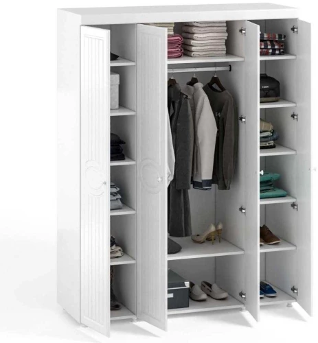 Шкаф 4-х дверный Монако МН-59 белое дерево