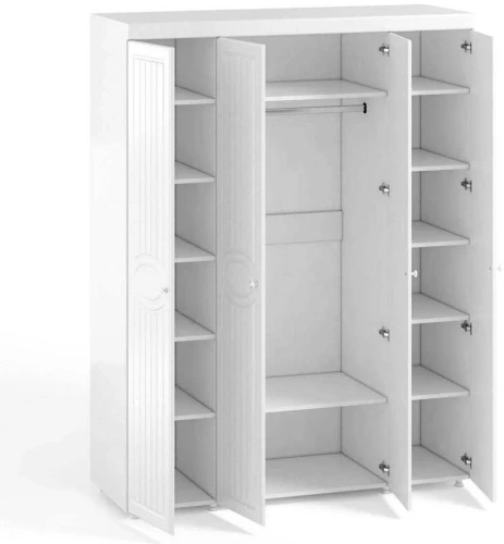 Шкаф 4-х дверный Монако МН-59 белое дерево