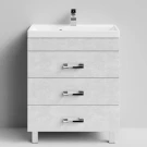 Тумба Орландо 70 напольный, Белый камень ПВХ 57805 Vodok с раковиной в комплекте