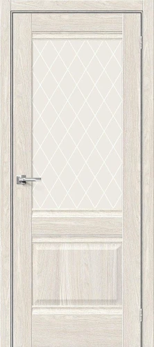 Межкомнатная дверь хард флекс BRAVO Прима-3 Ash White White Сrystal