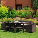 Обеденный комплект LANA LUX DINING XL коричневый Обеденный комплект LANA LUX DINING XL коричневый