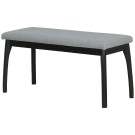 Скамья для прихожей мягкая, ткань серый, каркас венге