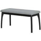 Скамья для прихожей мягкая, ткань серый, каркас венге