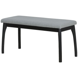 Скамья для прихожей мягкая, ткань серый, каркас венге