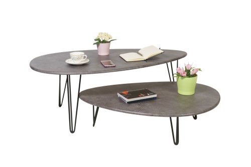 Стол журнальный Дадли серый бетон/чёрный