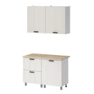 МК Аленушка 1,2м с ящ. Лотос Молочный,скоба антрацит,сонома