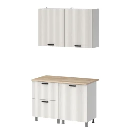 МК Аленушка 1,2м с ящ. Лотос Молочный,скоба антрацит,сонома