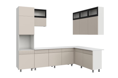 Кухонный гарнитур "София" (3х1,8м) (Белый/Меланж/Черный/Антарес)