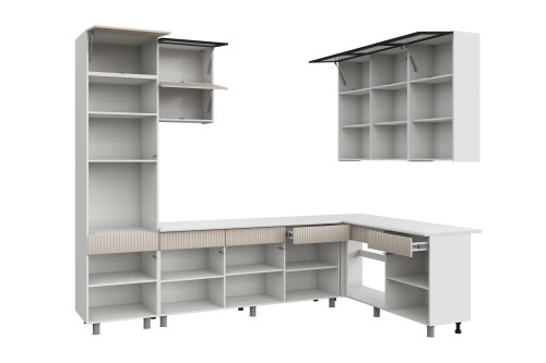 Кухонный гарнитур "София" (3х1,8м) (Белый/Меланж/Черный/Антарес)