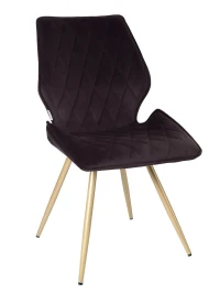 DC233 Стул мягкий поворотный 360, ГОРЬКИЙ ШОКОЛАД#M420-11 велюр, каркас металл, шампань КРУГЛЫЙ