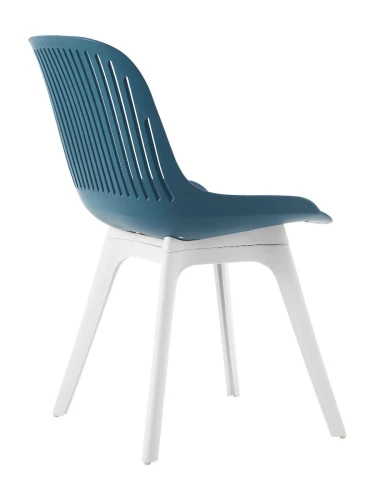 DC270 Стул пластиковый, ТЕМНО-СИНИЙ c подушкой, ноги белые