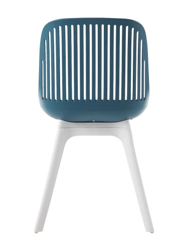 DC270 Стул пластиковый, ТЕМНО-СИНИЙ c подушкой, ноги белые