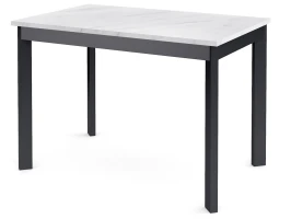 Стол Dikline L110 Мрамор белый (ЛДСП EGGER)/Опоры черный
