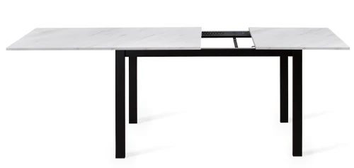 Стол Dikline L110 Мрамор белый (ЛДСП EGGER)/Опоры черный