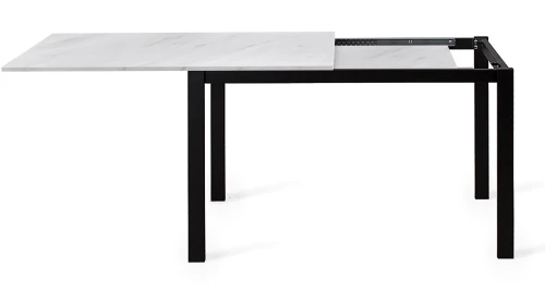 Стол Dikline L110 Мрамор белый (ЛДСП EGGER)/Опоры черный