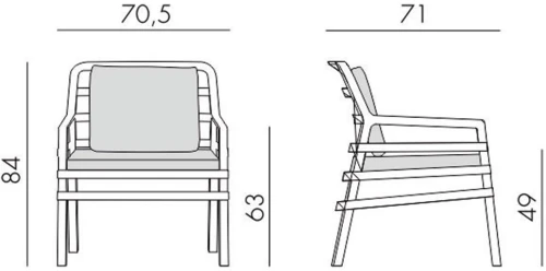 Стул Aria, бело-серый