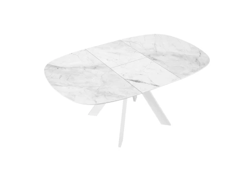 Стол DikLine BK100 Керамика Белый мрамор/подстолье белое/опоры белые