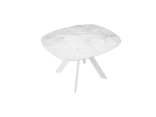 Стол DikLine BK100 Керамика Белый мрамор/подстолье белое/опоры белые