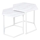 Стол журнальный МеталлАрт М003 белый мрамор/белый