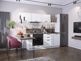 Кухня прямая модульная Фрейм-01 White Silk White Silk 1782*2300*600