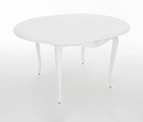 Стол Кабриоль D105, Эмаль белая/Патина серебро