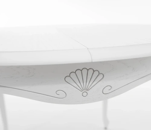 Стол Кабриоль D105, Эмаль белая/Патина серебро