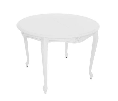 Стол Кабриоль D105, Эмаль белая/Патина серебро