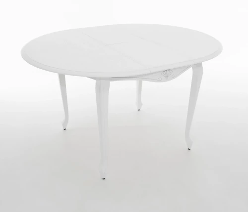 Стол Кабриоль D105, Эмаль белая/Патина серебро