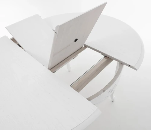 Стол Кабриоль D105, Эмаль белая/Патина серебро